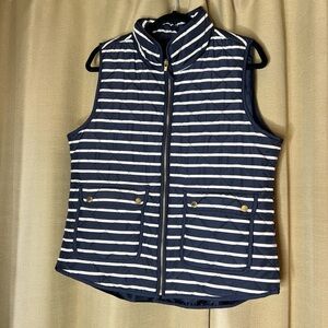 British khaki Navy and White Striped Quilted Vest Size XL